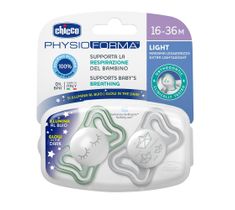 Chicco PhysioForma Light smoczek silikonowy uspokajający 16-36m Lumi (2 szt.)
