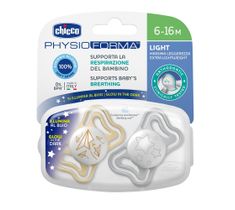 Chicco PhysioForma Light smoczek silikonowy uspokajający 6-16m Lumi (2 szt.)
