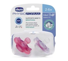 Chicco PhysioForma smoczek silikonowy uspokajający Mini Soft 2-6m Girl (2 szt.)