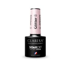 Claresa Soak Off UV/LED Glitter lakier hybrydowy 8 (5 g)