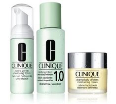 Clinique zestaw prezentowy 3-Step Creates Great Skin Extra Gentle Cleasing Foam (45 ml) + Clarifying Lotion (100 ml) + Dramatically Different Moisturizing Cream (30 ml)