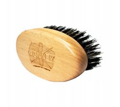 Ronney Wooden Beard Brush drewniana szczotka do brody z naturalnego włosia Mała Jasna (1 szt.)