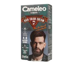Delia Cosmetics Cameleo Men krem koloryzujący do włosów, brody i wąsów nr 4.0 medium brown 1 op.
