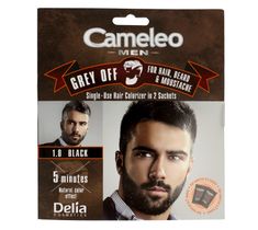 Delia Cosmetics Cameleo Men Krem koloryzujący do włosów,brody i wąsów nr 1.0 black 15 ml x 2