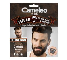 Delia Cosmetics Cameleo Men Krem koloryzujący do włosów,brody i wąsów nr 3.0 dark brown 15ml x 2