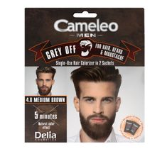 Delia Cosmetics Cameleo Men Krem koloryzujący do włosów,brody i wąsów nr 4.0 medium brown 15ml x 2
