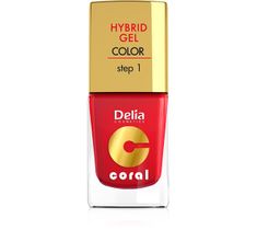 Delia Cosmetics Coral Hybrid Gel Emalia do paznokci nr 01 czerwony 11 ml