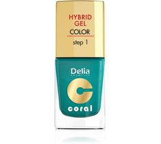 Delia Cosmetics Coral Hybrid Gel Emalia do paznokci nr 10 metaliczna zieleń 11 ml