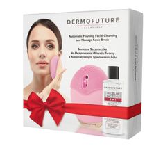 DermoFuture – Soniczna szczoteczka do twarzy różowa ze spieniaczem + żel GRATIS (1 szt.)