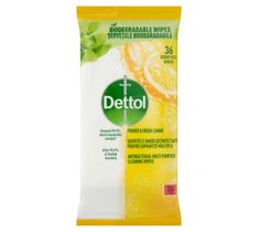 Dettol Power & Fresh chusteczki antybakteryjne do dezynfekcji i czyszczenia Cytryna (36 szt.)