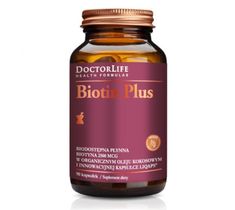 Doctor Life Biotin Plus biotyna 2500mcg w organicznym oleju kokosowym suplement diety 90 kapsułek