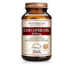 Doctor Life Cod Liver Oil 2000mg olej z dzikiego dorsza arktycznego z witaminami A 800mcg suplement diety 60 kapsułek