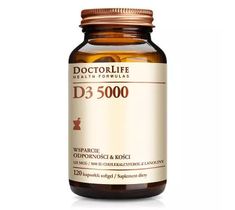 Doctor Life D3 5000 cholekalcyferol z lanoliny 5000iu wsparcie odporności i kości suplement diety 120 kapsułek