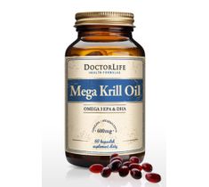 Doctor Life Mega Krill Oil Omega 3 EPA & DHA olej z kryla 600mg suplement diety 60 kapsułek