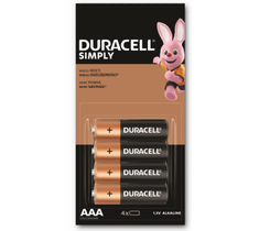 Duracell Simply baterie alkaiczne AAA paluszki małe (4 szt.)