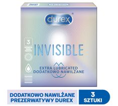 Durex Invisible prezerwatywy dodatkowo nawilżane cienkie (3 szt.)