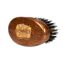 Ronney Wooden Beard Brush drewniana szczotka do brody z naturalnego włosia Mała Ciemna (1 szt.)