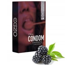 Egzo Oral Condom smakowe prezerwatywy Blackberry (3 szt.)