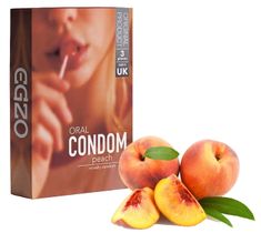 Egzo Oral Condom smakowe prezerwatywy Peach (3 szt.)