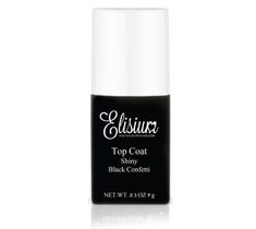 Elisium Top Coat Shiny top do lakierów hybrydowych Black Confetti (9 g)