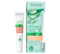 Eveline Cosmetics Organic Aloe + Collagen płynne płatki pod oczy redukujące cienie i opuchnięcia 4w1 (20 ml)