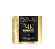 Eveline Prestige 24K Luksusowy głęboko regenerujący krem przeciwzmarszczkowy na noc (50 ml)