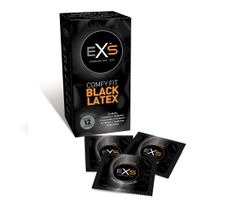 EXS Comfy Fit Black Latex Condoms prezerwatywy z czarnego lateksu (12 szt.)