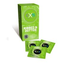 EXS Comfy Fit Ribbed & Dotted Condoms prążkowane prezerwatywy z wypustkami (12 szt.)