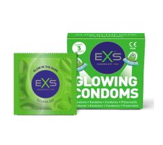 EXS Glowing Condoms prezerwatywy świecące w ciemności (3 szt.)