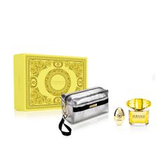 Versace – Yellow Diamond zestaw woda toaletowa spray 90ml + miniatura wody toaletowej spray 10ml + kosmetyczka