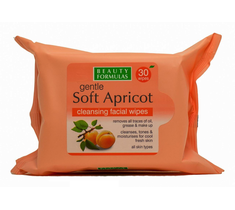 Beauty Formulas – Soft Apricot Cleansing Facial Wipes oczyszczające chusteczki morelowe (30 szt.)