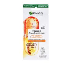 Garnier Skin Naturals Vitamin C ampułka w masce na tkaninie przeciw oznakom zmęczenia (15 g)