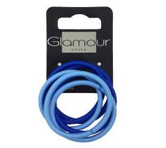 Glamour Gumki do włosów bez metalu Niebieskie (6 szt.)