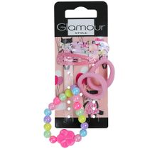 Glamour Kids zestaw gumki do włosów 2szt. + spinki do włosów 2szt.+ bransoletka Motylki