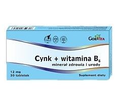 Gorvita Cynk + Witamina B6 suplement diety 30 tabletek