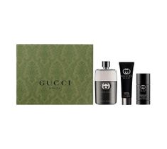Gucci Guilty Pour Homme zestaw woda toaletowa spray 90ml + żel pod prysznic 50ml + dezodorant sztyft 75ml