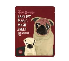 Holika Holika Baby Pet Magic Mask Sheet Anti-Wrinkle Pug maska do każdego typu cery w płacie redukcja zmarszczek 1 szt.