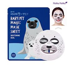 Holika Holika Baby Pet Magic Mask Sheet maska do cery naczynkowej w płacie Whitening Seal redukcja zaczerwienienia 1 szt.