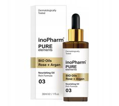 InoPharm Pure Elements BIO Oils Rose + Argan serum do twarzy i szyi z różą i arganem 30ml