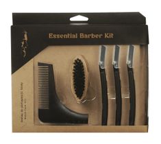 Inter Vion Essential Barber Beard Care zestaw do pielęgnacji brody kartacz + grzebień + nożyki