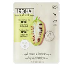 Iroha nature Anti-Age Face Sheet Mask przeciwstarzeniowa maska w płachcie z morwą indyjską i kwasem hialuronowym (20 ml)