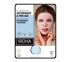 Iroha nature Antioxidant & Pro-Age Tissue Face Mask przeciwstarzeniowa maska w płachcie z koenzymem Q10 i kwasem hialuronowym (20 ml)