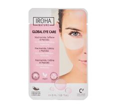 Iroha nature Global Eye Care Patches płatki pod oczy kofeiną i peptydami (2 szt.)
