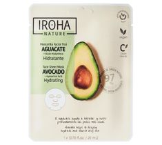 Iroha nature Hydrating Face Sheet Mask Avocado + Hyaluronic Acid nawilżająca maska w płachcie z awokado i kwasem hialuronowym (20 ml)