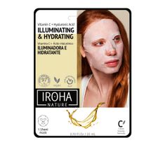 Iroha nature Illuminating & Hydrating Tissue Face Mask rozświetlająco-nawilżająca maska w płachcie z witaminą C i kwasem hialuronowym (20 ml)