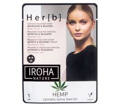 Iroha nature Nourishing & Relaxing Tissue Face Mask intensywnie odżywczo-relaksacyjna maseczka w płachcie do twarzy Cannabis (20 g)
