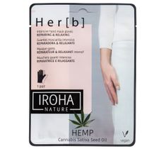 Iroha nature Repairing & Relaxing Hand & Nail Mask naprawczo-relaksacyjna maseczka w płachcie do dłoni i paznokci Cannabis (2 x 8 g)