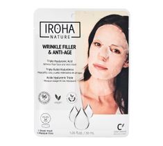 Iroha nature Wrinkle Filler & Anti-Age Tissue Face & Neck Mask przeciwzmarszczkowa maska w płachcie na twarz i szyję z kwasem hialuronowym (30 ml)