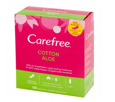 Carefree – cotton aloe wkładki higieniczne (1 op. - 56 szt.) zestaw 4 op. + 1 op. gratis