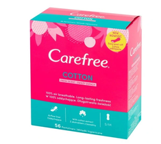 Carefree – cotton wkładki higieniczne (1 op. - 56 szt.) zestaw 4 op. + 1 op. gratis